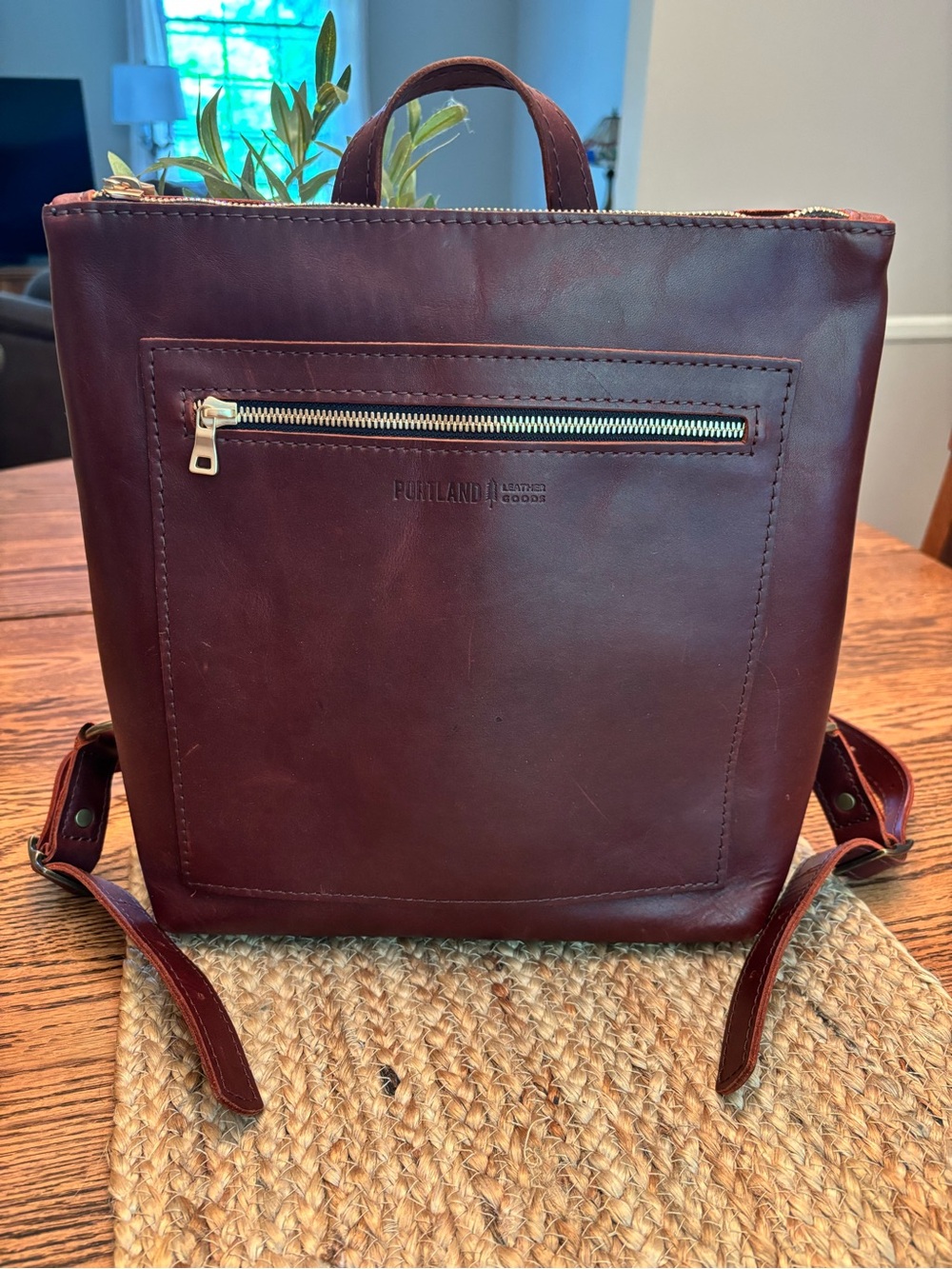 Portland leather classic tote backpack